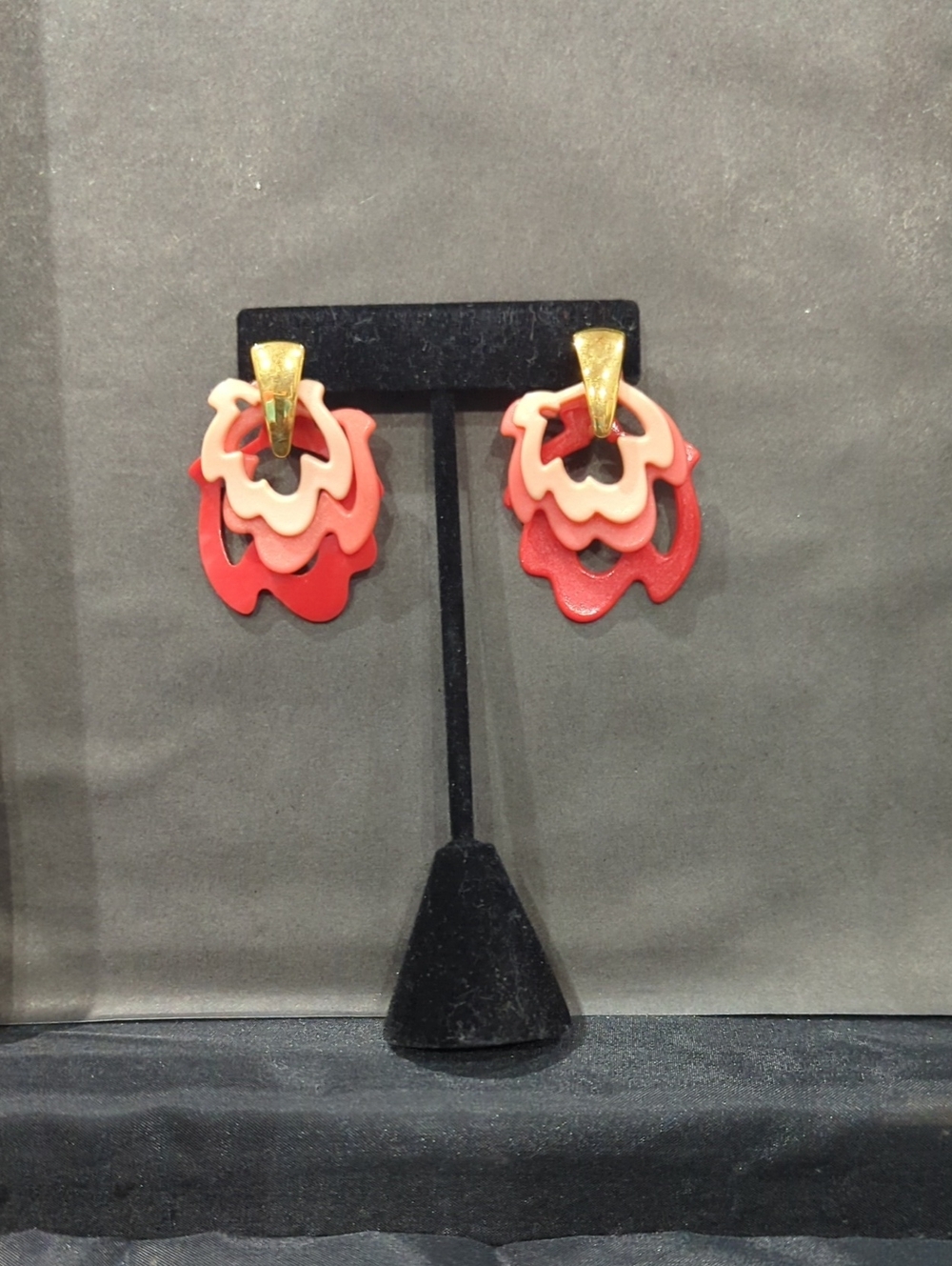 Pink & Red Layered Drop Earrings